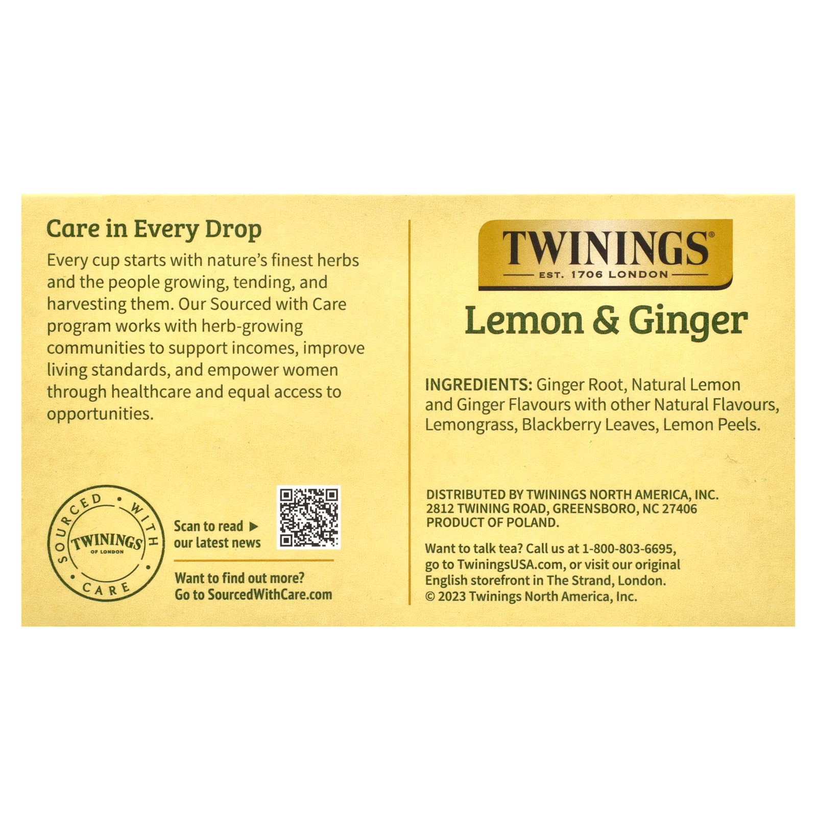 Herbal Tea, Lemon & Ginger, Caffeine Free, 50 Tea Bags, 2.65 oz (75 g) gallery