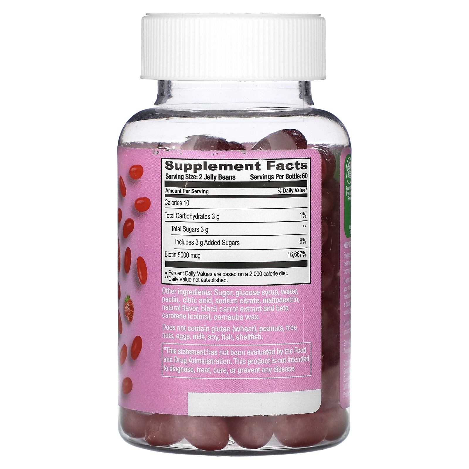 Biotin Jelly Beans, Extra Strength, Strawberry Blast, 120 Jelly Beans (2,500 mcg gallery