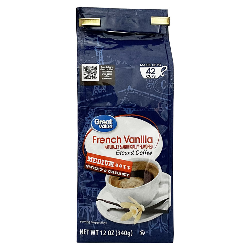 French Vanilla Medium Roast Ground Coffee, 12 oz, Bag - Free & Fast Ship gallery