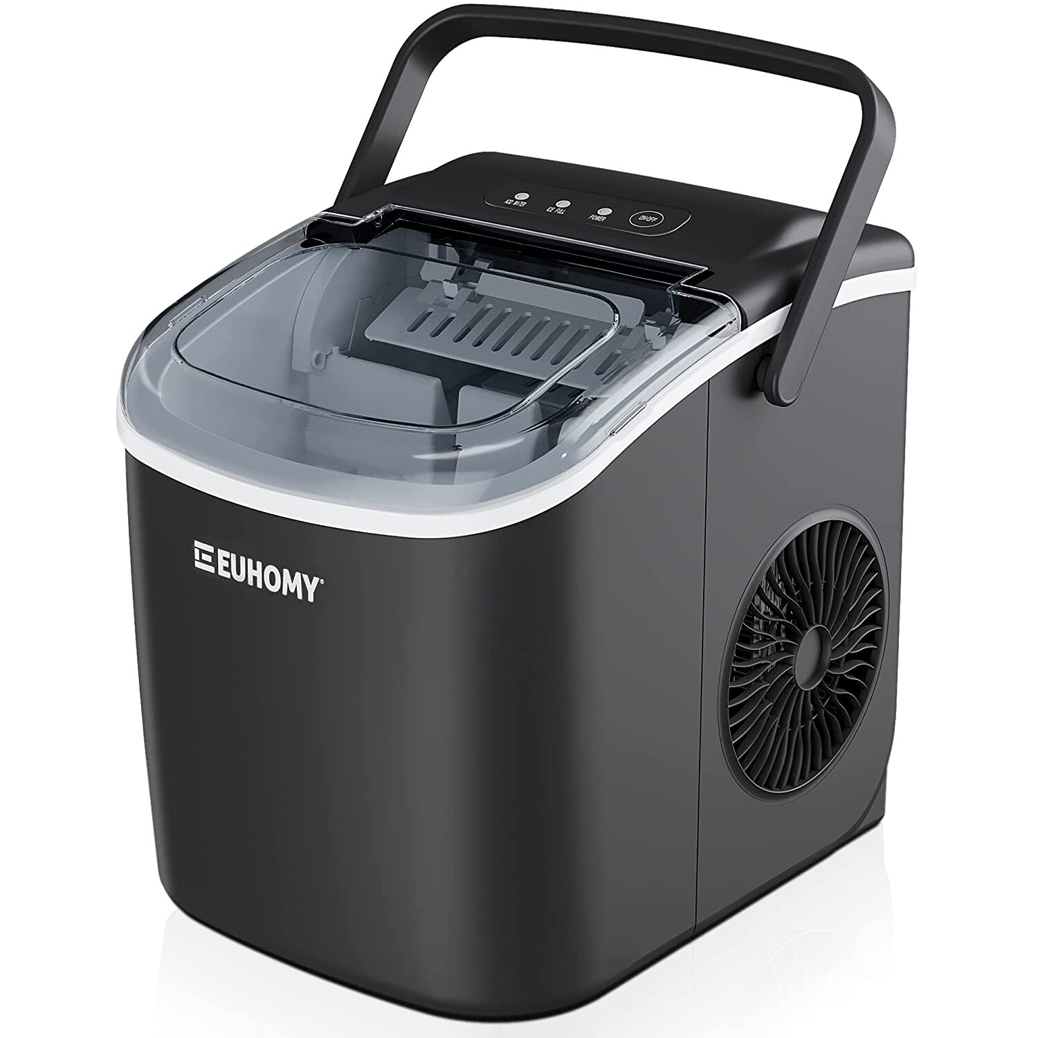 Euhomy Ice Maker Machine Countertop with Handle 26lbs/24H 9 Bullet Ice Cubes ... gallery