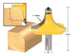 1″ Radius Round Over Edge Forming Router Bit – 1/2″ Shank – Yonico 13169