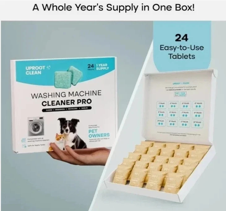 Uproot Clean Washing Machine Cleaner Tablets - 24 Pack for a 12 Month Supply. Fo gallery