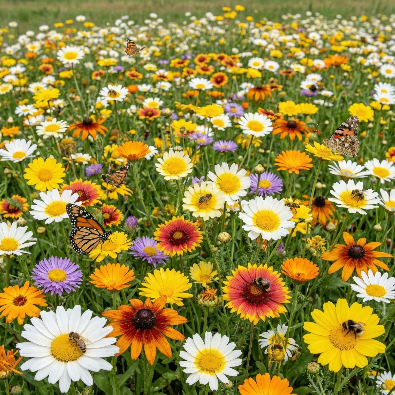Landscaper's Pack DAISY CRAZY Mix w/ Perennials Spring-Fall Non-GMO 3000 Seeds! gallery