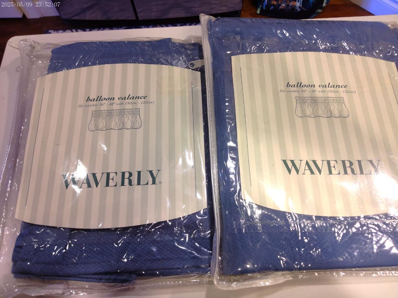2 Waverly Perfection Cadet blue balloon valances new in packages low shipping gallery