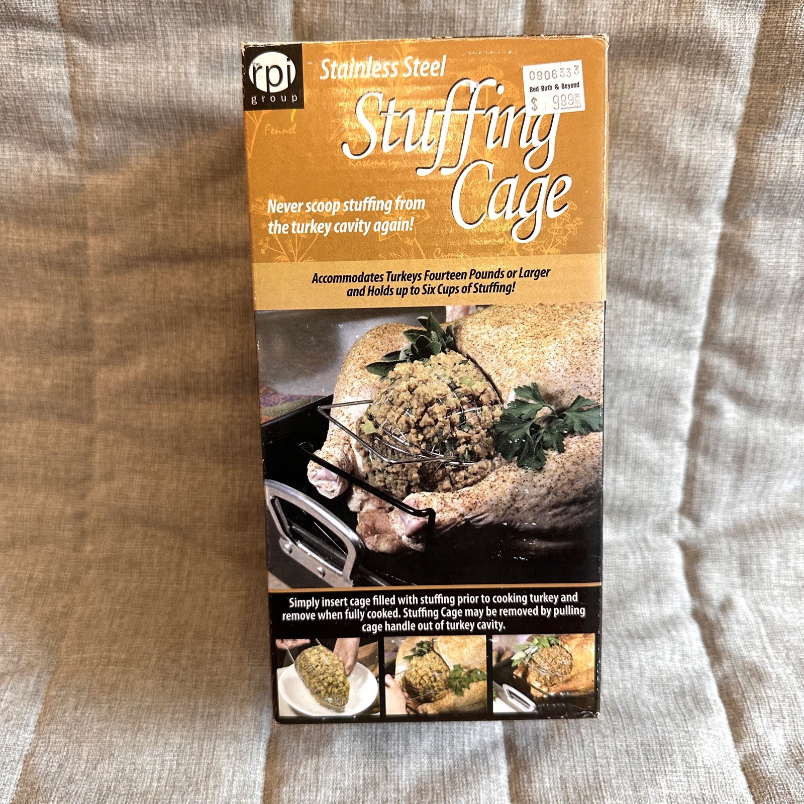 RPI Stuffing Cage Stainless Steel Turkey 14 lb or more/holds up to 6 cups NEW gallery