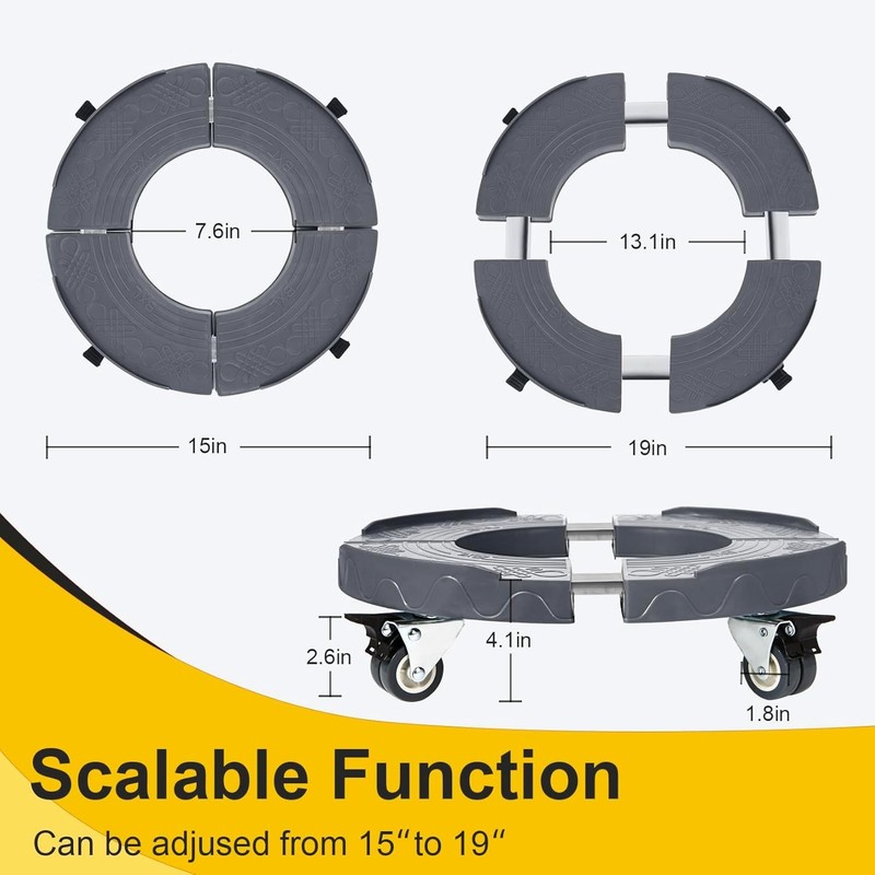 Adjustable Trash Can Roller Base - Set of 2 gallery