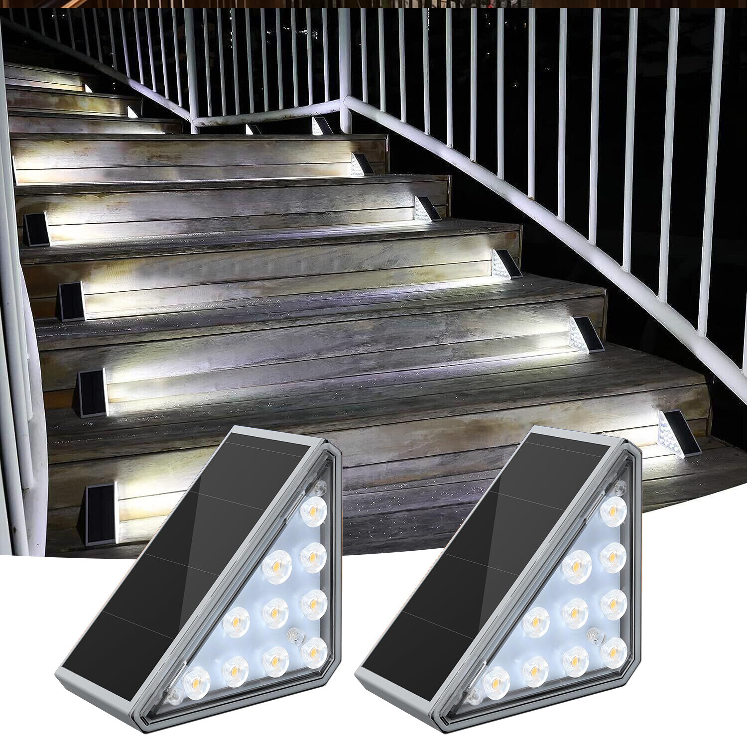 LED Solar Step Lights Outdoor Garden Path Porch Deck Stairs Lamp IP67 Waterproof gallery