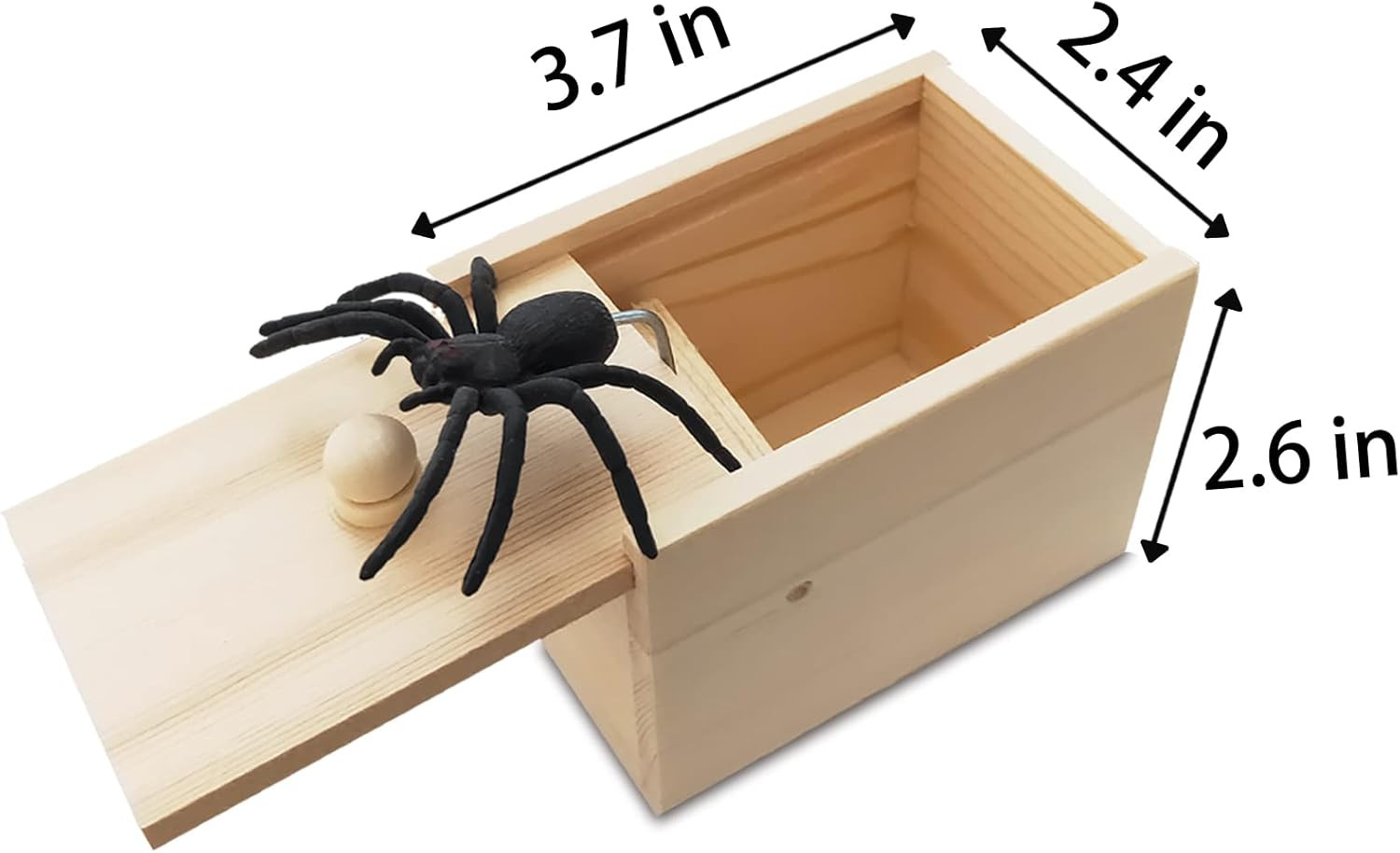 Fake Spider in a Box Prank Gift for Adults Kids,Handmade Wooden Pop Out Scare Su gallery