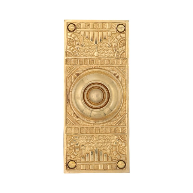 Victorian Style Push Button Solid Cast Brass Doorbell - 3 Finish Choices gallery