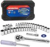WORKPRO 39-Piece Drive Socket Set 1/4" 3/8" Socket Wrench Set Metric SAE w/Case gallery