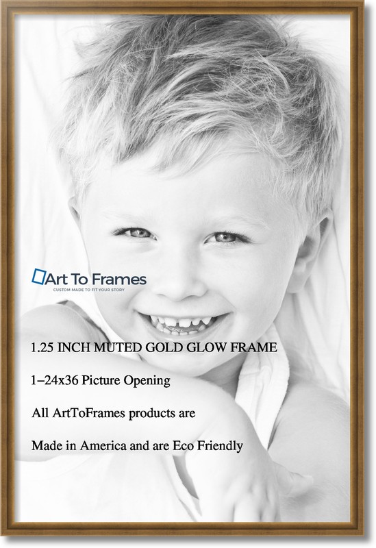 ArtToFrames Picture Frame Custom 1.25" Muted Gold Glow 4680 Small gallery