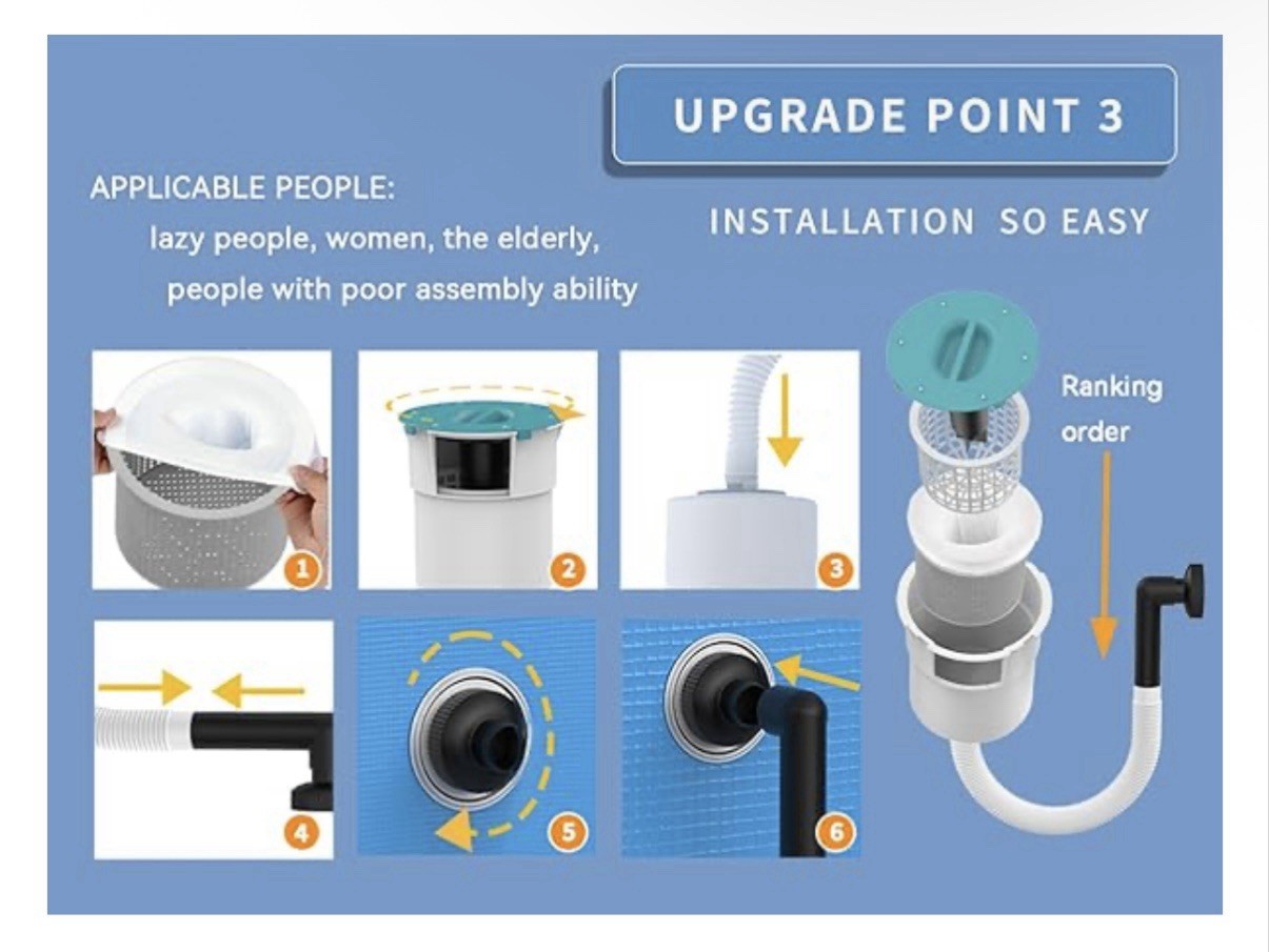 Surface Float Skimmer Upgrade No Installation Required with10 Filter Socks Pool gallery