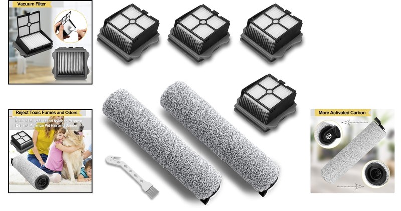 Microfiber Brush Rollers & Filters for iFloor 3/Floor One S3 - 6 Piece Set gallery