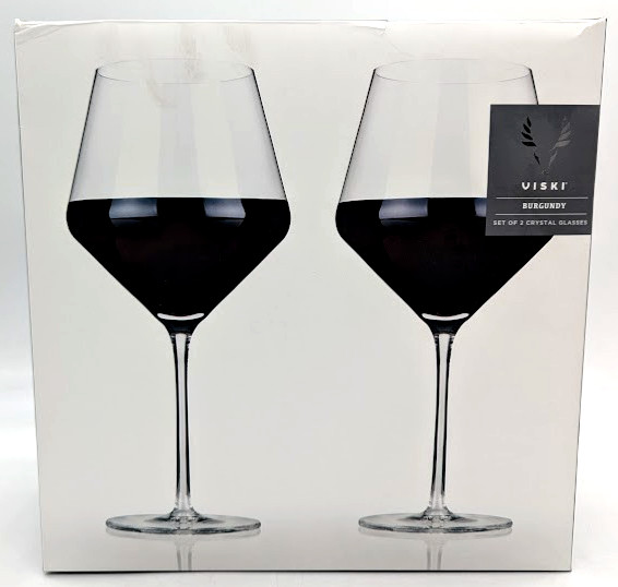 *OPEN BOX* Viski Raye Burgundy Glasses, Wine Glasses 21oz Set of 2 gallery