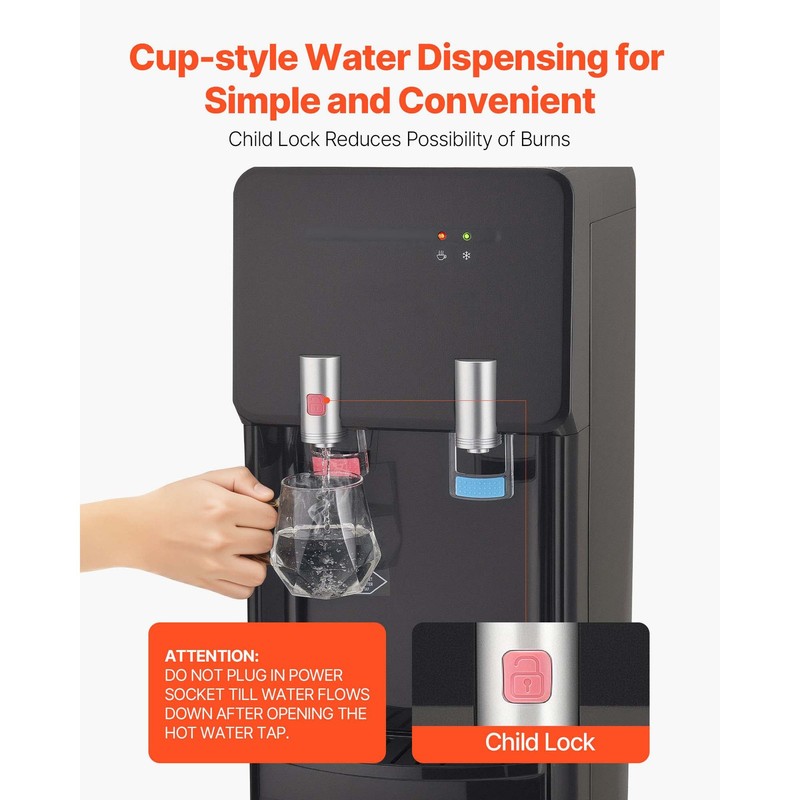 Top Loading Water Cooler Dispenser for 3 or 5 Gallons Jugs Stainless Steel gallery