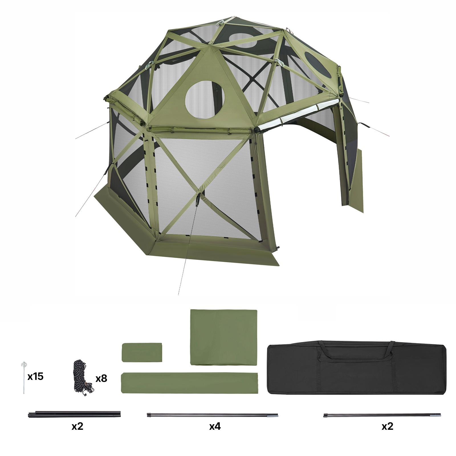 Uimoso 13-Sided Pop-Up Gazebo Screen Tent, 13 x 13 ft, Fits 10-12 People gallery