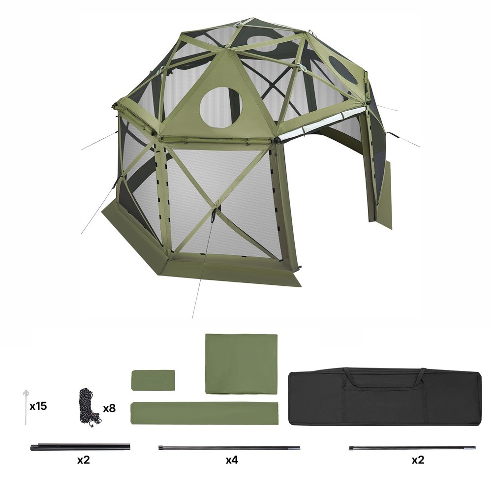 Uimoso 13-Sided Pop-Up Gazebo Screen Tent, 13 x 13 ft, Fits 10-12 People