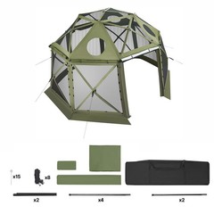 Uimoso 13-Sided Pop-Up Gazebo Screen Tent, 13 x 13 ft, Fits 10-12 People