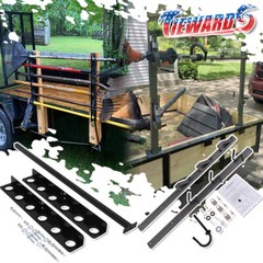 3 Place Lockable Weedeater Trimmer Rack & 6 Holes Tool Rack for Trailer Truck
