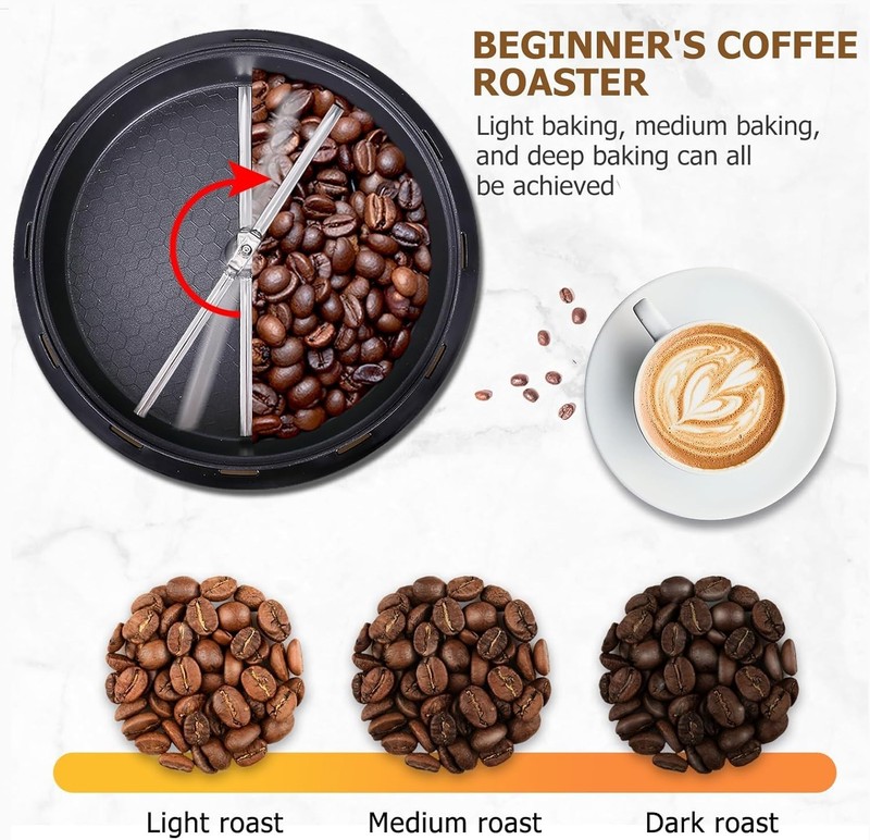 Electric Coffee Bean Roaster with Adjustable Temperature and Timer for Home Use gallery