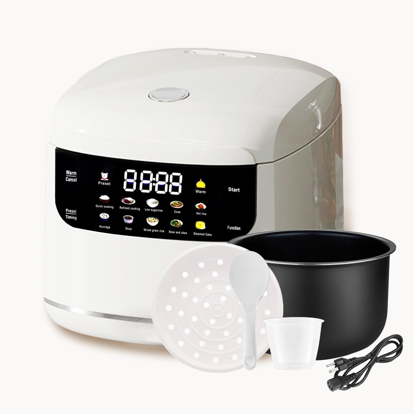 NUNET Electric Mini Rice Cooker 5 Cups Small Portable white gallery