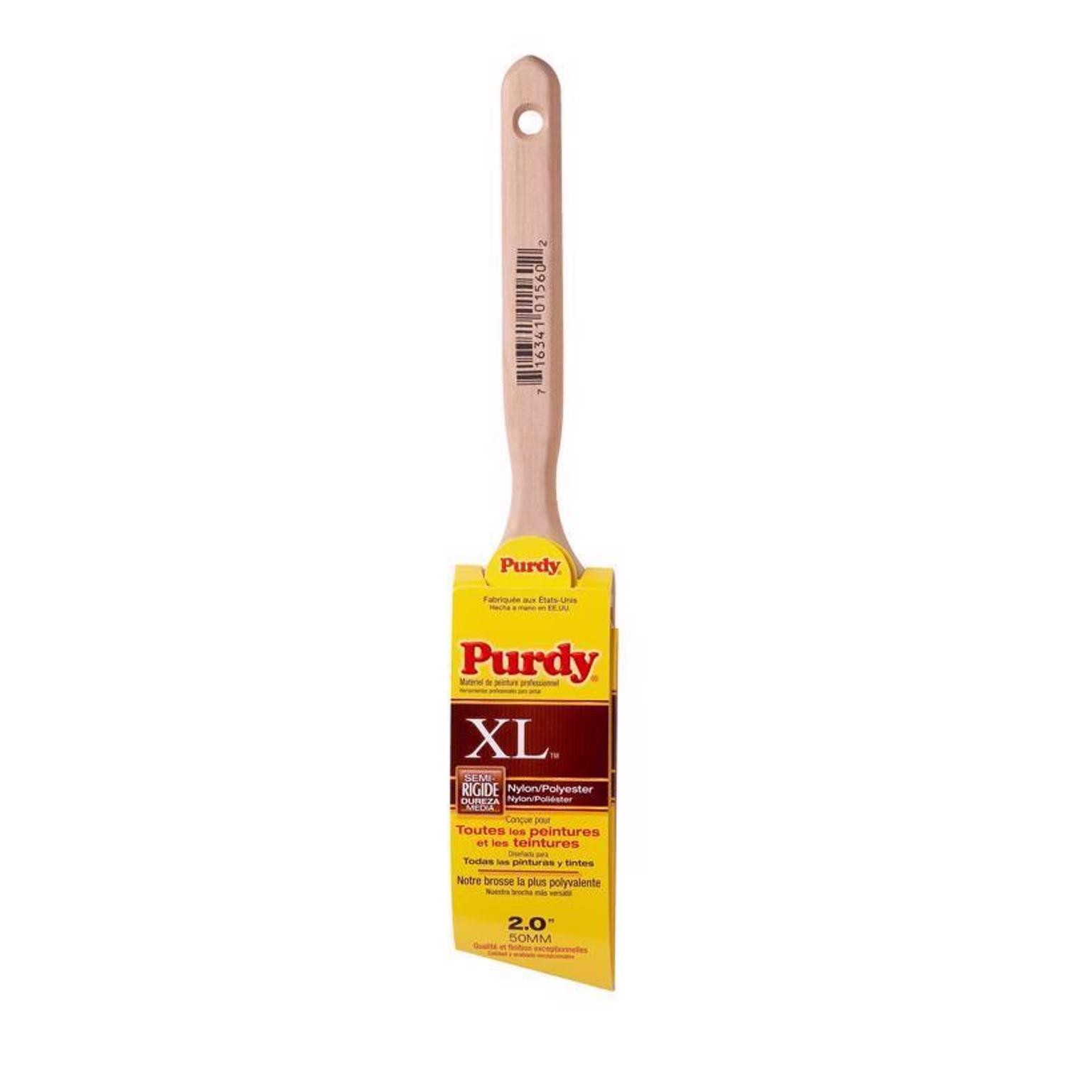Purdy 144152320 Nylon Polyester Angle Trim Paint Brush 2 W in. with Wood Handle gallery