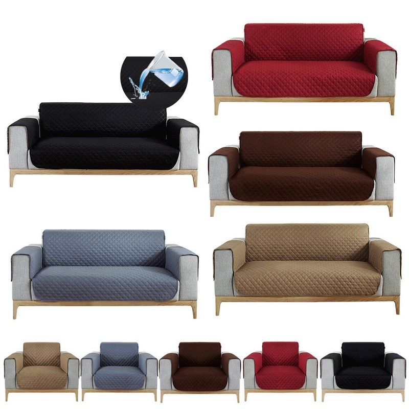 Quilted Waterproof Sofa Slipcover Protector Furniture Cover Anti-Slip Pet Mat gallery