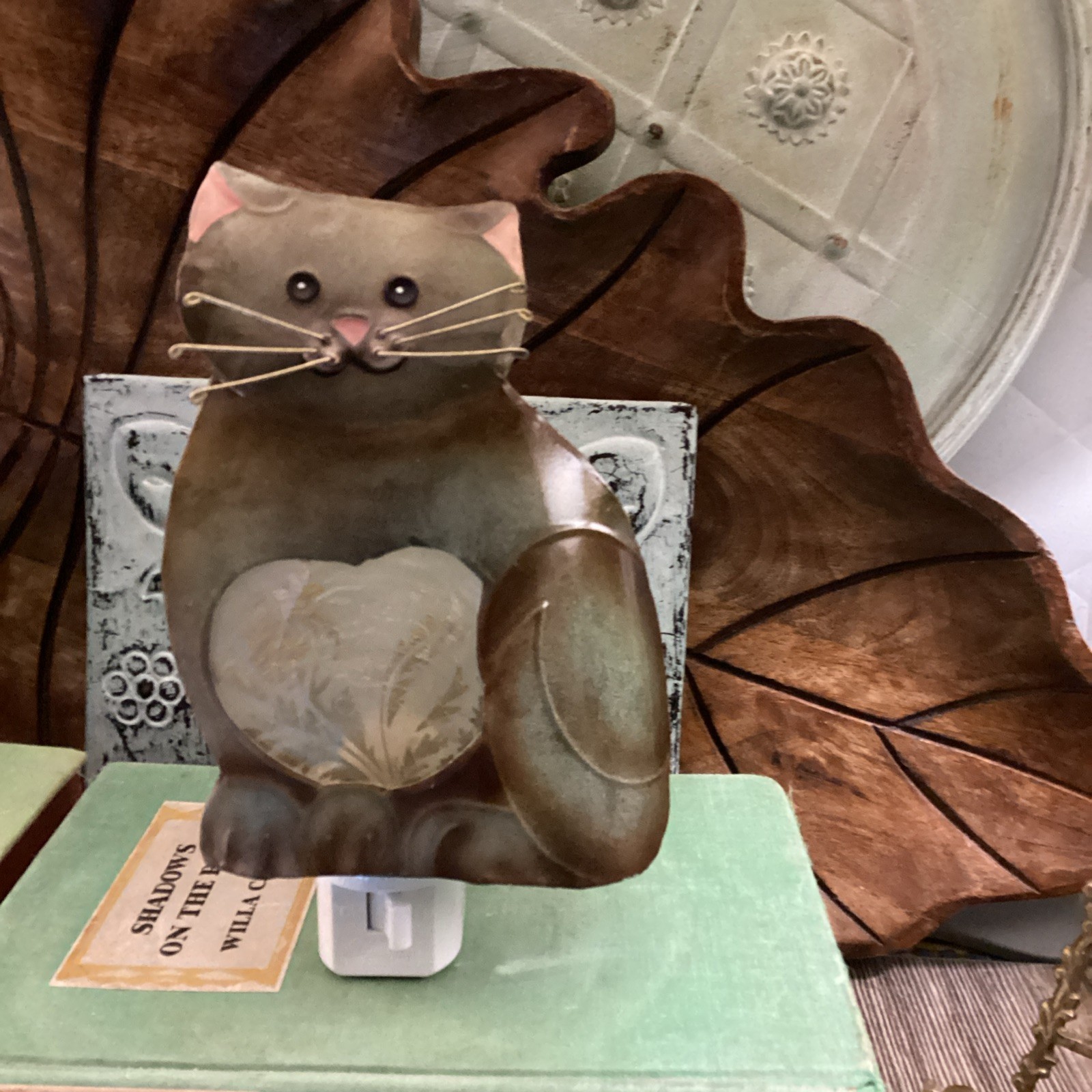 Cat Metal Night Light/plug-In Decorative Kitty Cats Crazy Cat Heart Cut Out gallery