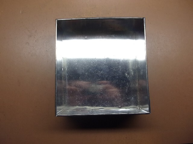 Nice Large Tinsmith Made Tin Box with Cover 8 1/2" x 9" x 3 1/2" w/Rolled Seams gallery