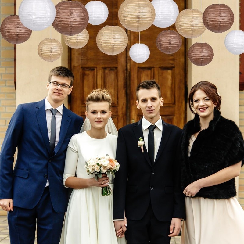 Assorted Sizes Paper Lanterns Set, 15pcs for Rustic Weddings & Special Occasions gallery