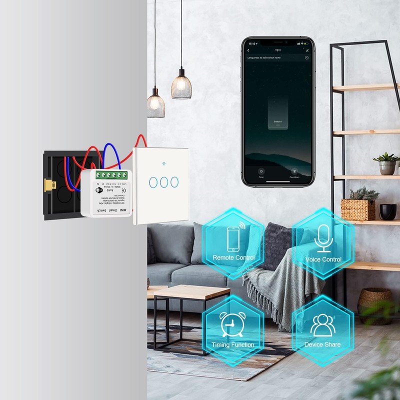 WiFi Smart Switch Light Switch, Compatible with Alexa/Google Home, APP Remote... gallery