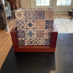 Four piece tile coaster set