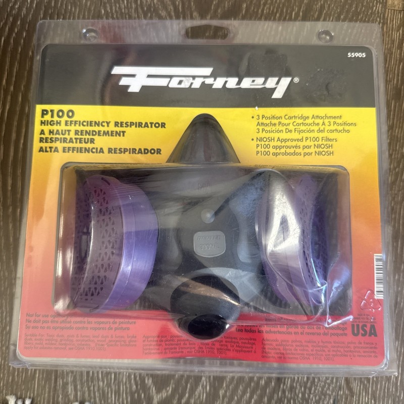 Forney Industries P100 High Efficiency Dual Cartridge Half Mask Respirator New gallery