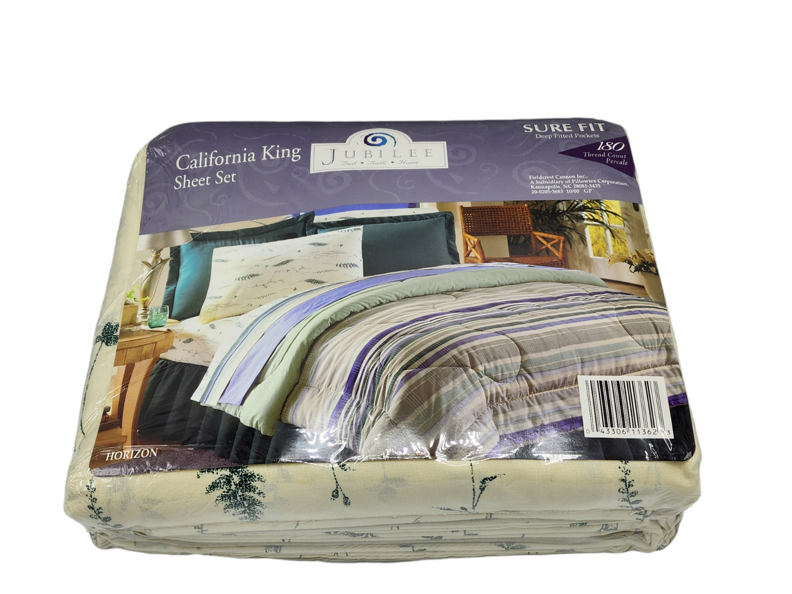 New JUBILEE Percale California King Sheet Set Deep Pocket 180 TC STRIPES HORIZON gallery