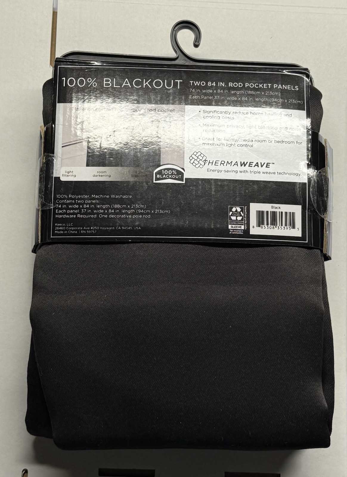 Eclipse Blackout 2 Panels. 74 in. Wide x 84 in. Length - Black. gallery