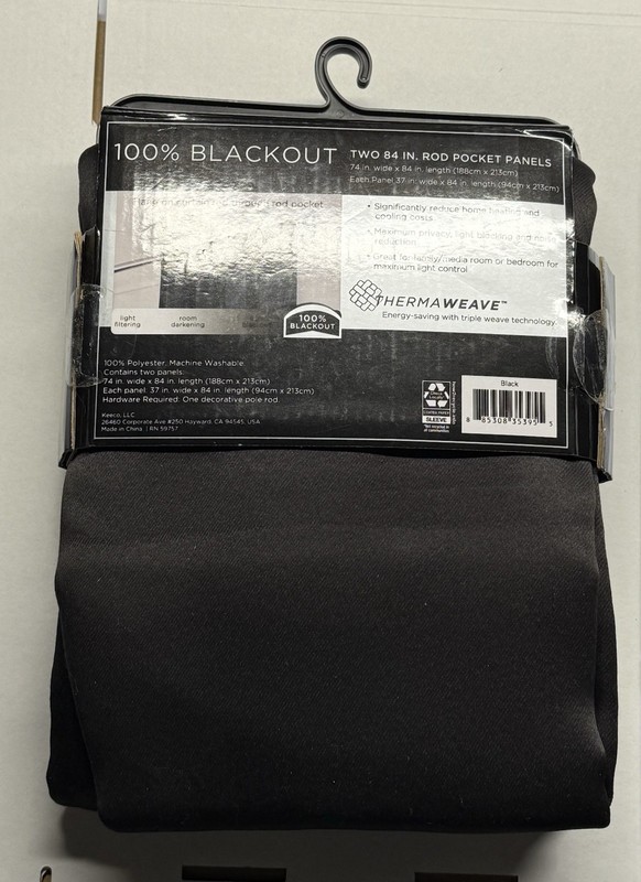 Eclipse Blackout 2 Panels. 74 in. Wide x 84 in. Length - Black. gallery