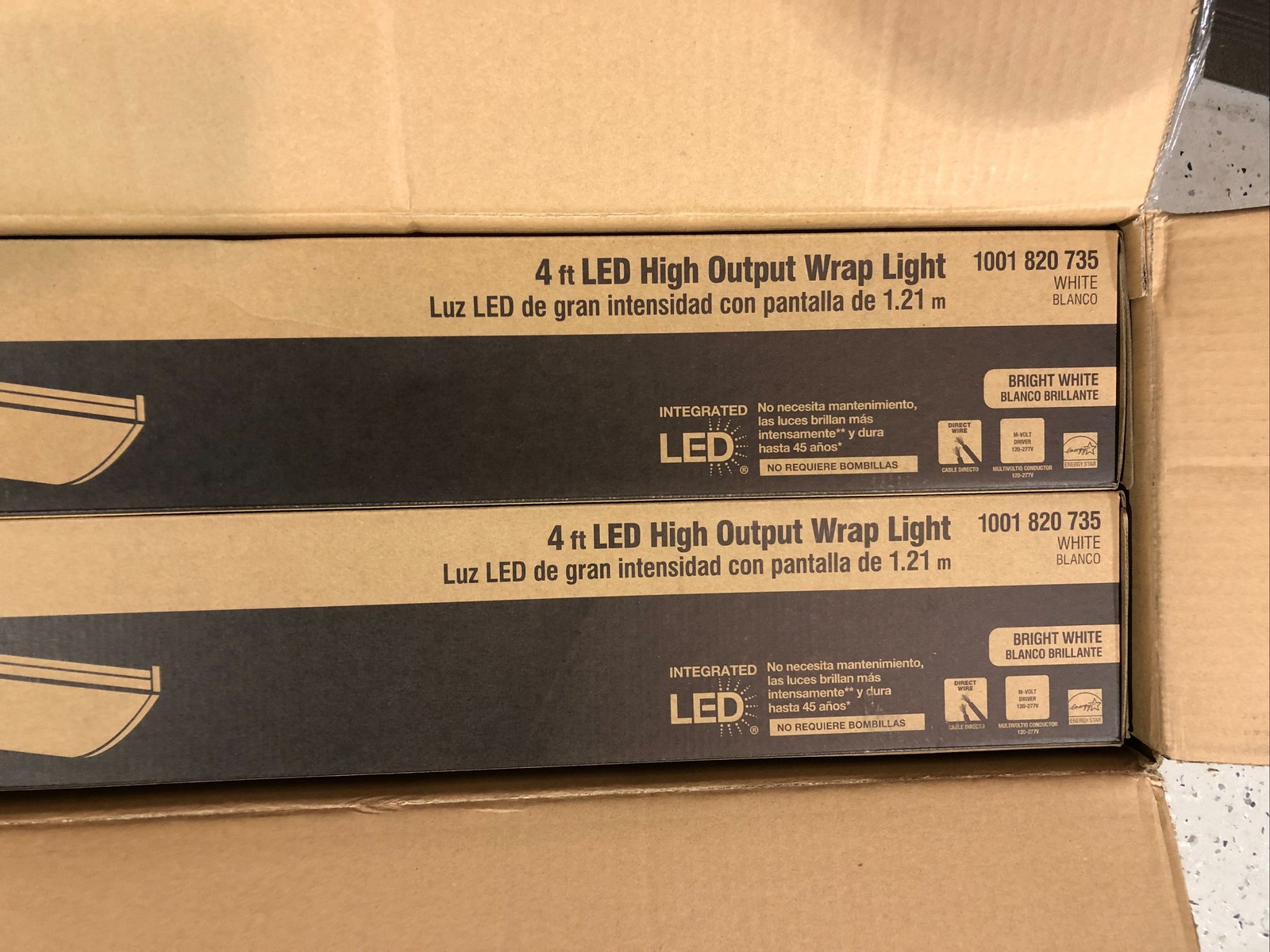 2PK Commercial Electric 4 ft. High Output LED White Wraparound Light 4000K gallery
