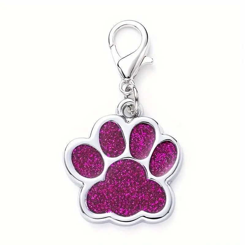 Clip-On Enamel Paw Print-Zipper pull -Keychain charm- or Purse Charm W/ Card gallery