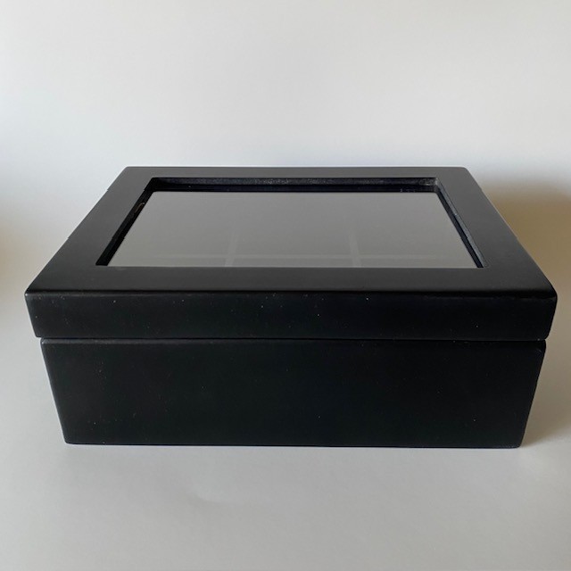 Black Storage Organizer Box w/ Clear Top – 6 Compartments, Removable Divider gallery