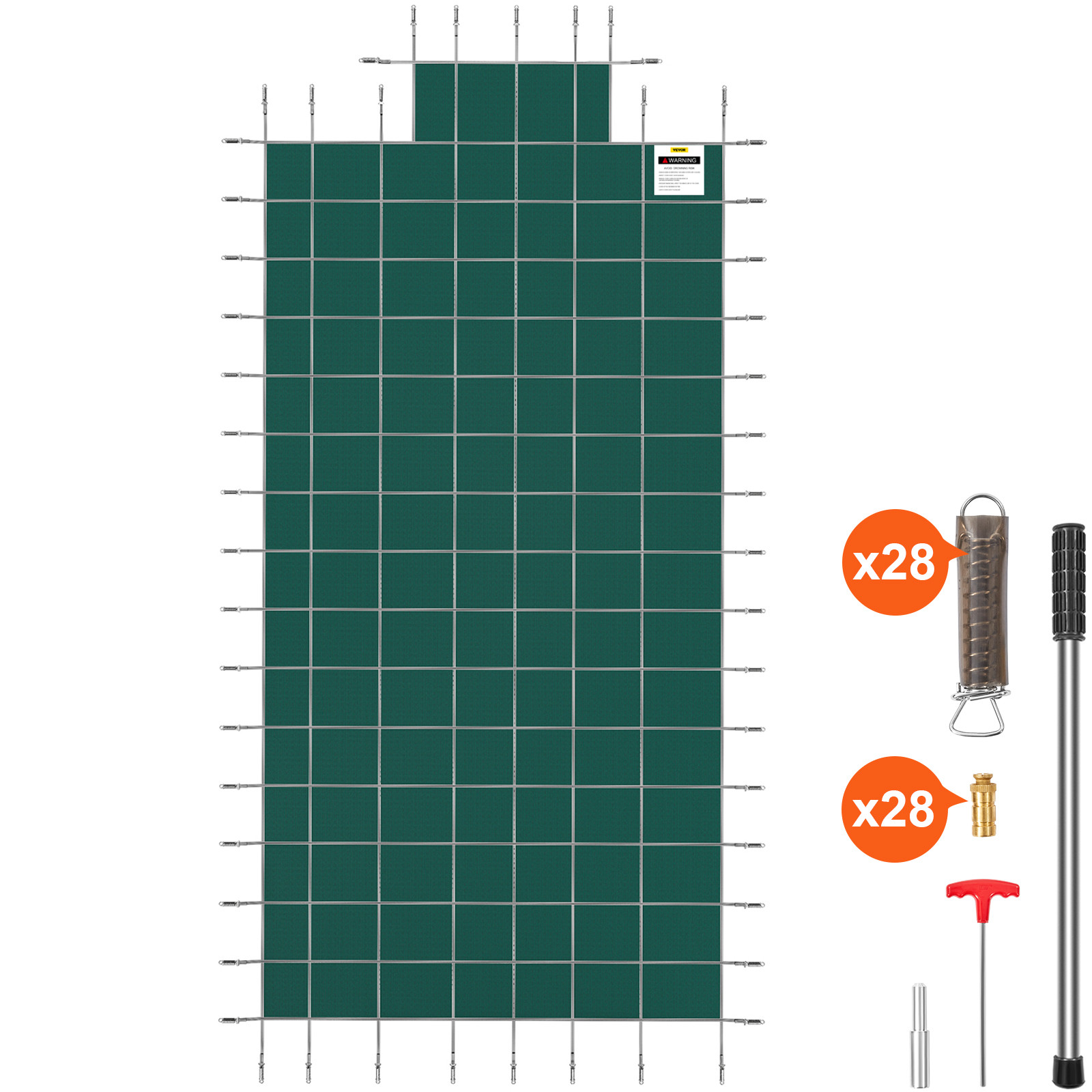 VEVOR Pool Safety Cover Inground Pool Cover with Center End Step 16x32ft gallery