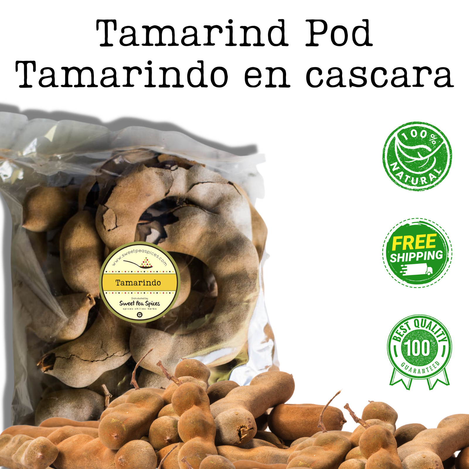 Organic Tamarind Pod - Unprocessed Fresh Whole Tamarind Pods - Bulk -Tamarindo gallery