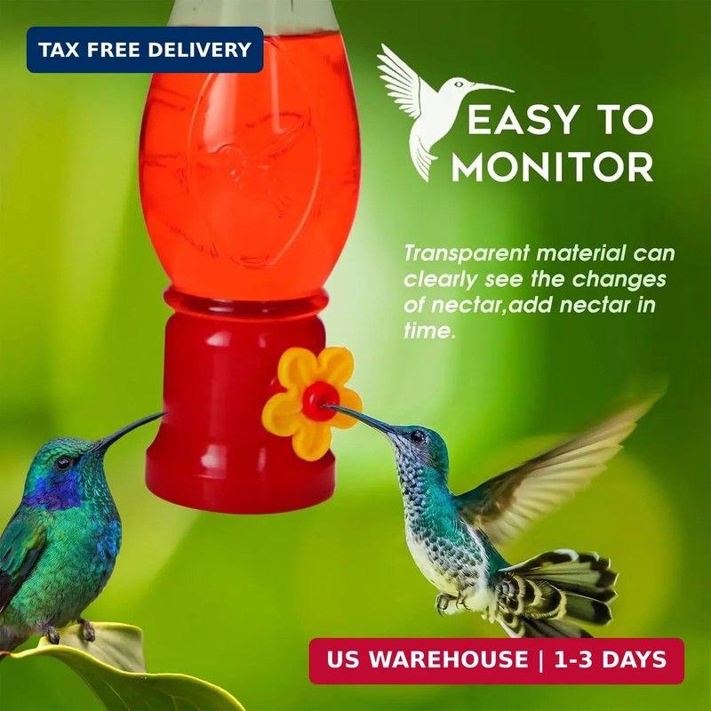 ORIENTOOLS Hummingbird Feeder 4Pack, Mini Hanging Flower Bird Feeders for Outdoo gallery