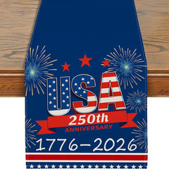 250Th Anniversary USA Table Runner, 4Th of July Table Runner Patriotic 250 Anniv