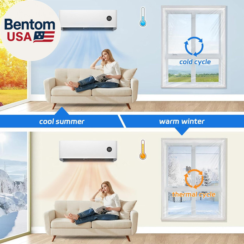 Heavy Duty Window Insulation Kit for Winter - 75 in X 79 in Clear Plastic 180㎛ T gallery