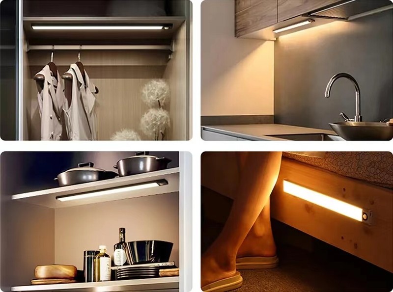 LED Motion Sensor Under Cabinet Closet Light USB Rechargeable Kitchen Lamp Strip gallery