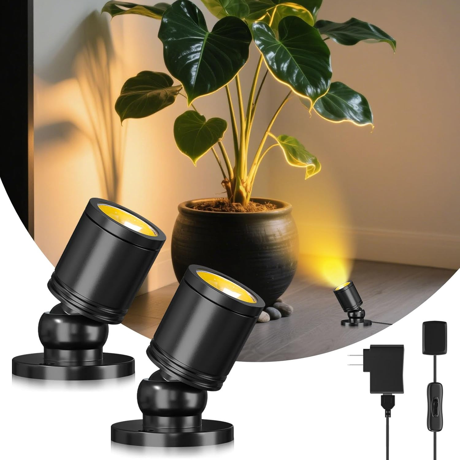 Mini LED Spotlight Plug In, 2-In-1 Indoor Small Spot Lights for Paired Display A gallery