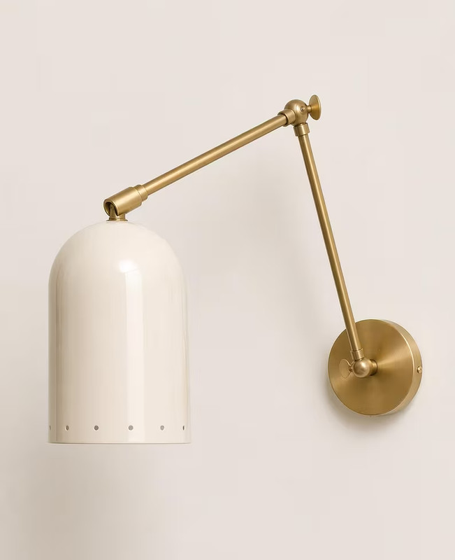 Handmade Adjustable Brass Wall Sconce, Modern Swing Arm Reading Wall Lamp gallery