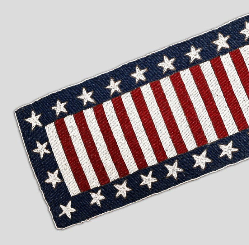 4th July Table Runner Flag Beaded Table Runner Independence Tableware 13X36In gallery
