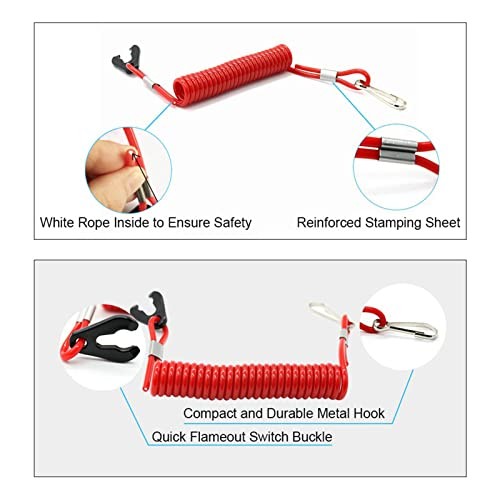 Pissente 2PCS Universal Engine Kill Switch with Safety Lanyard for ATV, gallery