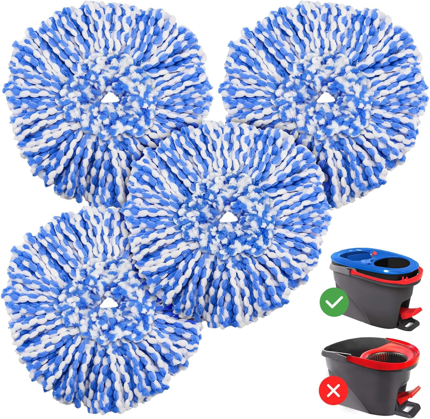 4 Pack Rinseclean Spin Mop Replacement Head Spin Mop Refills Compatible with O C gallery